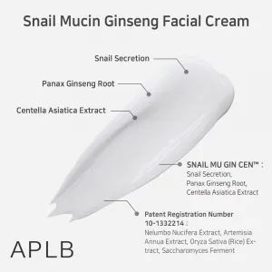 Crema revitalizanta pentru piele terna si riduri APLB Snail Mucin Ginseng Facial Cream