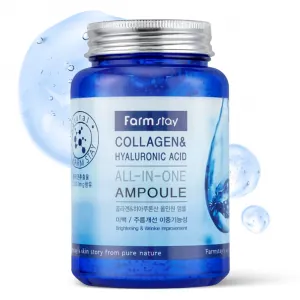 Ser Reparator cu Acid Hialuronic & Colagen Farmstay All-in-One Ampoule