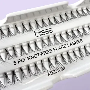 Gene False Individuale fara Nod Lungime Medie Blisse 5 PLY Knott-Free Flare Lashes