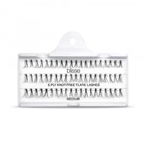 Gene False Individuale fara Nod Lungime Medie Blisse 5 PLY Knott-Free Flare Lashes
