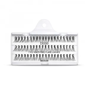 Gene False Individuale fara Nod Lungime Medie Blisse 7 PLY Knott-Free Flare Lashes