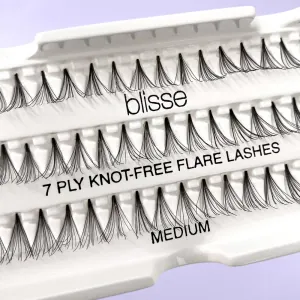 Gene False Individuale fara Nod Lungime Medie Blisse 7 PLY Knott-Free Flare Lashes