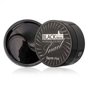 Plasturi Hranitori pentru Zona Ochilor cu Mucina de Melc Negru Farmstay Hydrogel Eye Patch