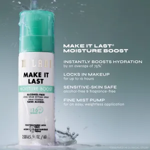 Spray de Fixare Machiaj Hidratant fără Alcool Milani Make It Last Moisture Boost Setting Spray