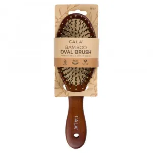 Perie cu Maner din Bambus Negru CALA Dark Bamboo Oval Hair Brush