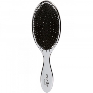 Perie pentru Descalcirea Parului CALA Wet-N-Dry Hair Detangler - Metallic Silver