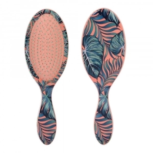 Perie pentru Parul Umed & Uscat CALA Wet-N-Dry Hair Brush - Coral Palm
