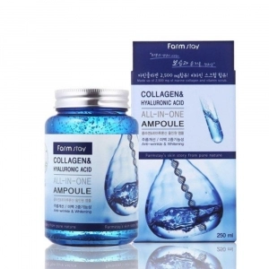 Ser Reparator cu Acid Hialuronic & Colagen Farmstay All-in-One Ampoule