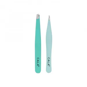 Set Pensete CALA Tweezer Duo Slant + Point - Mint