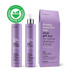 Set Ingrijire pentru Neutralizarea Tonurilor de Galben din Par Erayba Silver Gift Set