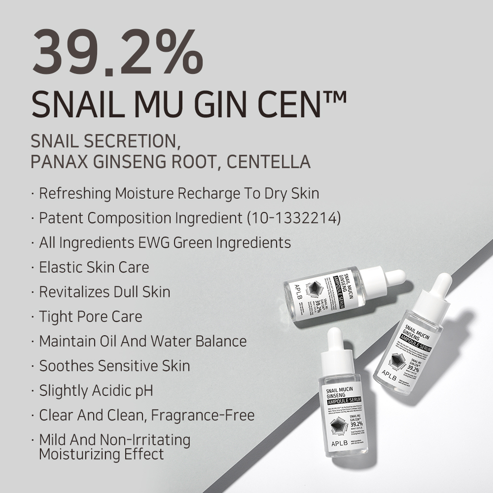 Ser revitalizant ten matur si tern APLB Snail Mucin Ginseng Ampoule Serum