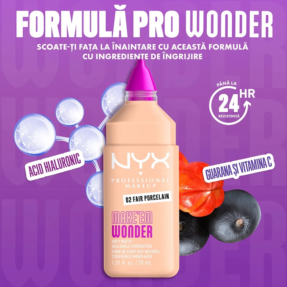 Fond de ten NYX Professional Makeup Make `EM Wonder Fair Porcelain
