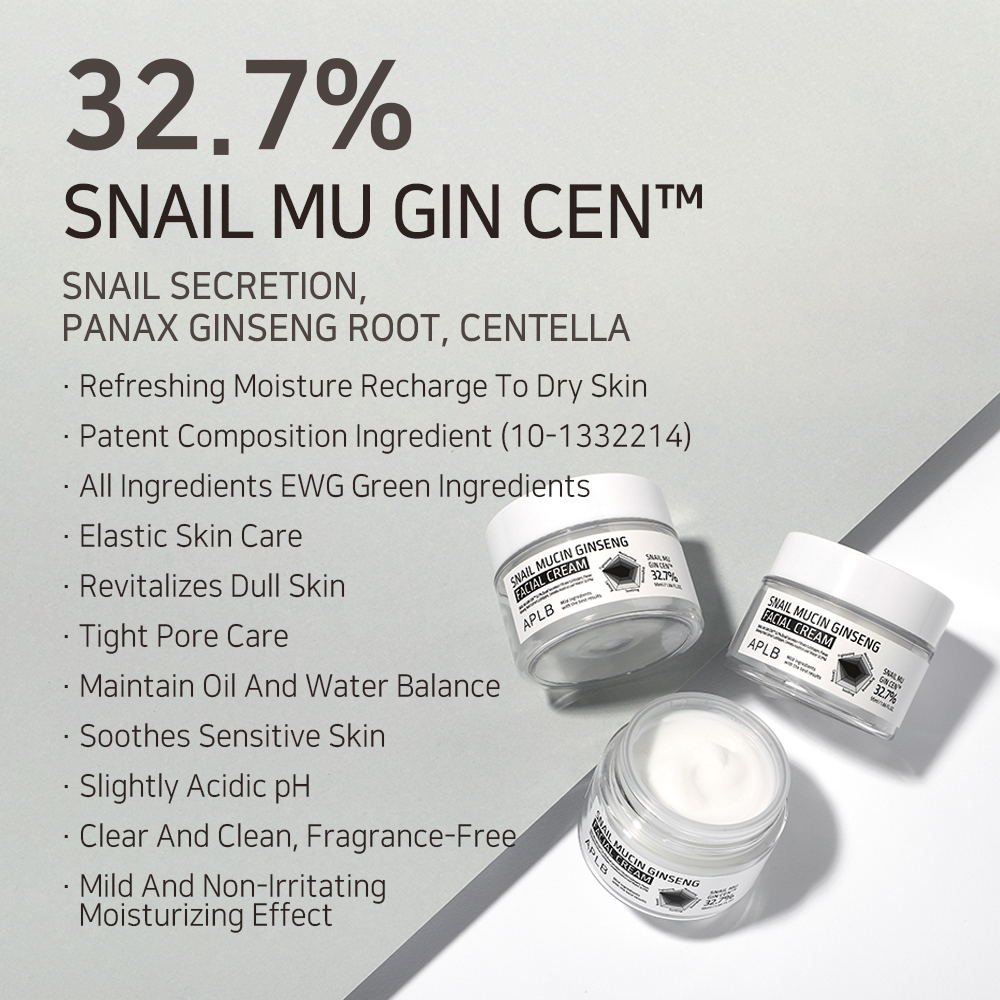 Crema revitalizanta pentru piele terna si riduri APLB Snail Mucin Ginseng Facial Cream