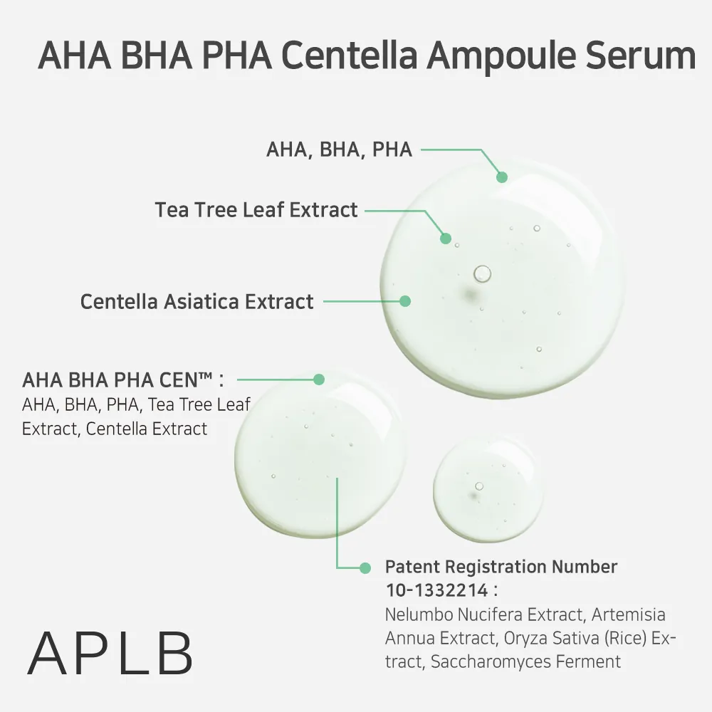 Ser calmant si exfoliant APLB Aha Bha Pha Centella Ampoule Serum