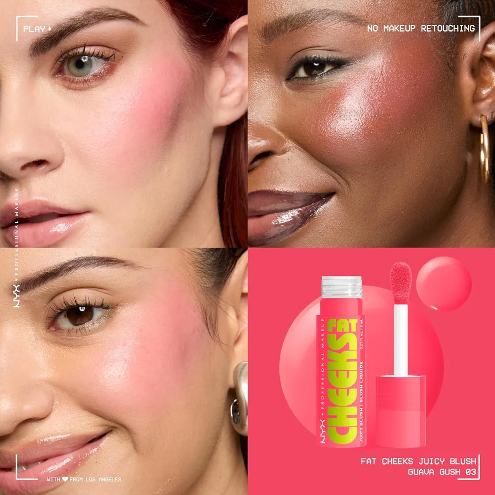 Fard de Obraz Lichid NYX Professional Makeup Fat Cheeks Juicy Liquid Blush 03 Guava Gush