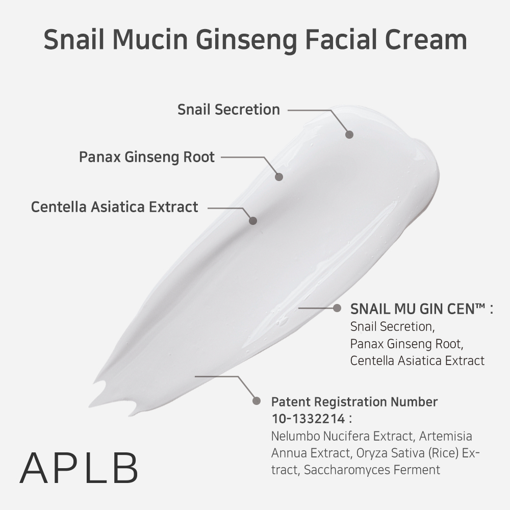 Crema revitalizanta pentru piele terna si riduri APLB Snail Mucin Ginseng Facial Cream