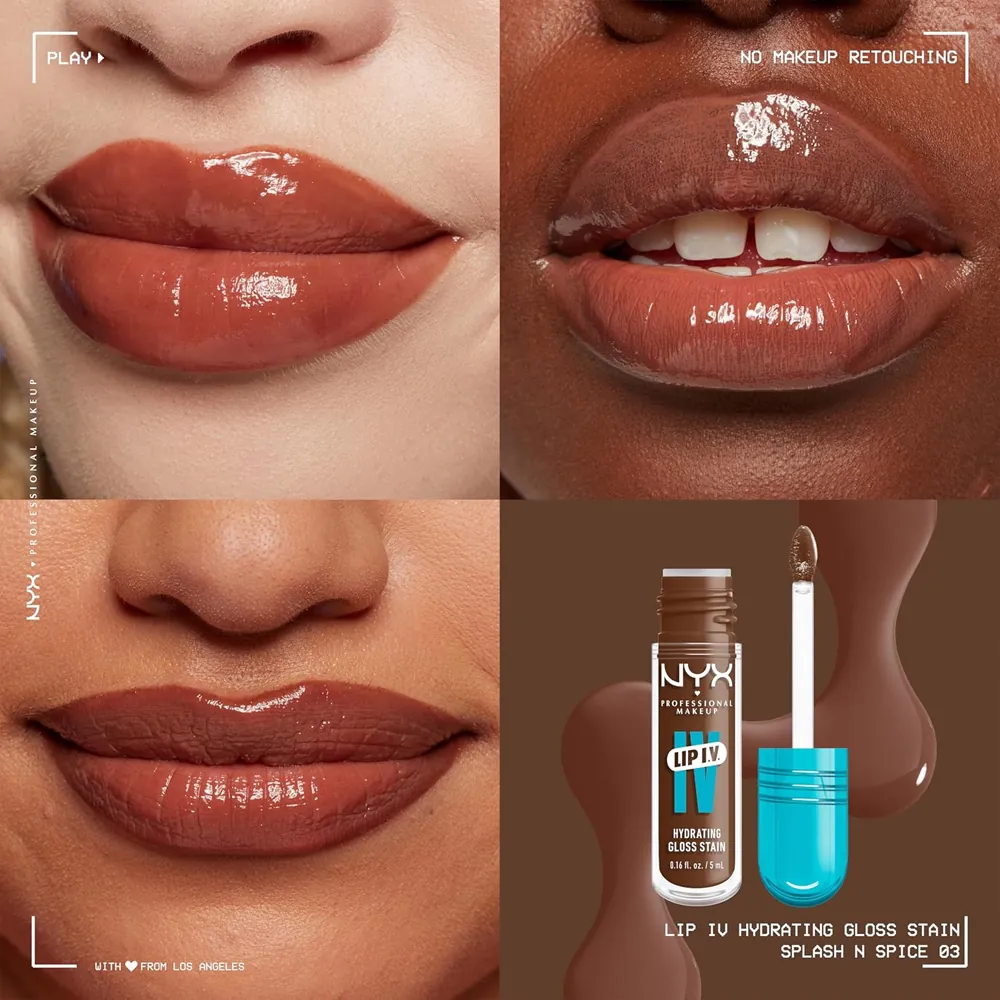 Luciu Tint de Buze NYX Professional Makeup I.V. Lip Gloss Stain Splash N` Spice