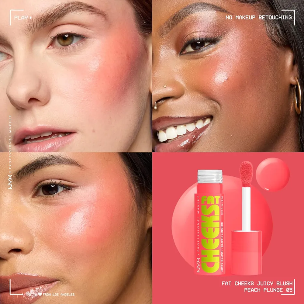 Fard de Obraz Lichid NYX Professional Makeup Fat Cheeks Juicy Liquid Blush 05 Peach Plunge