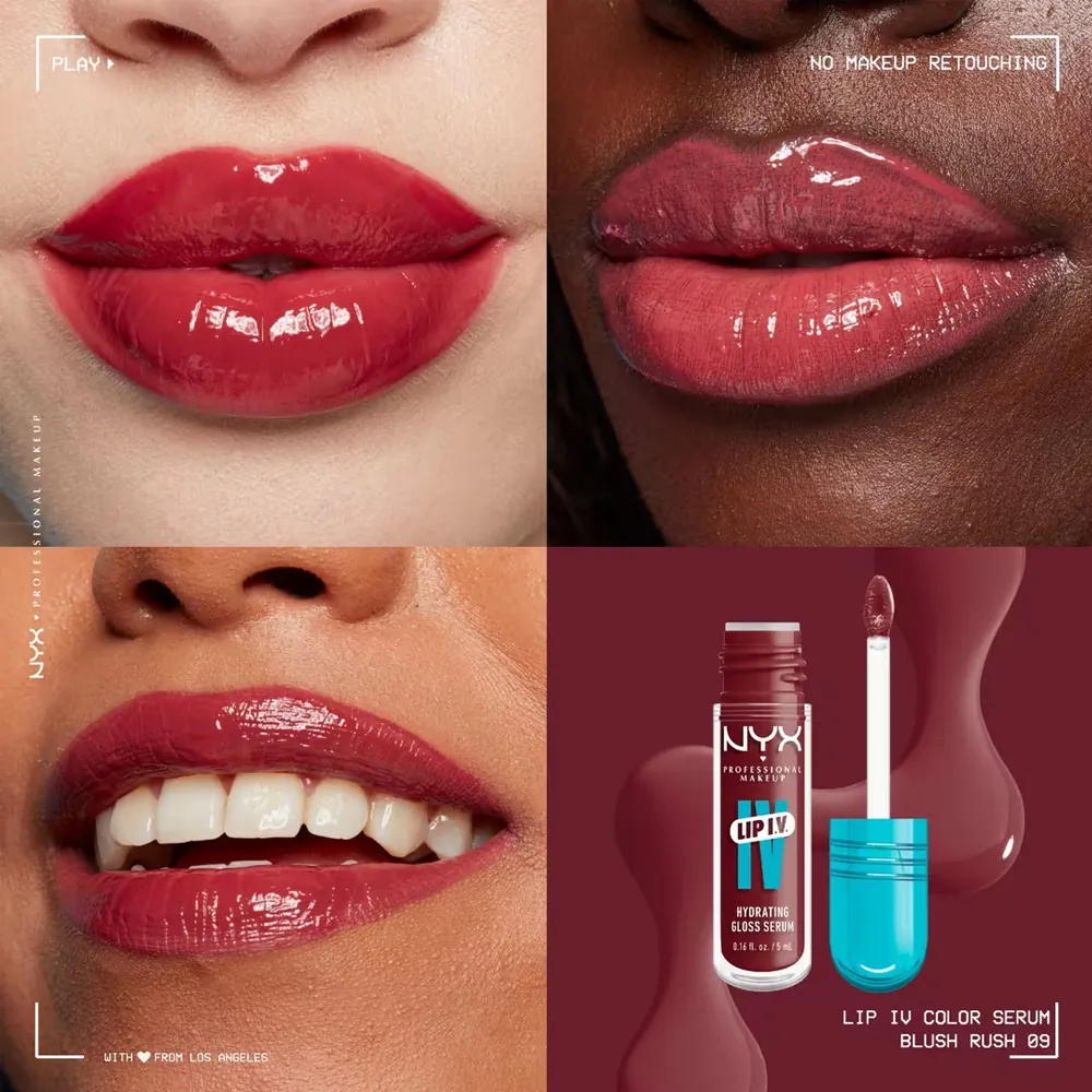 Luciu Tint de Buze NYX Professional Makeup I.V. Lip Gloss Stain Blush Rush