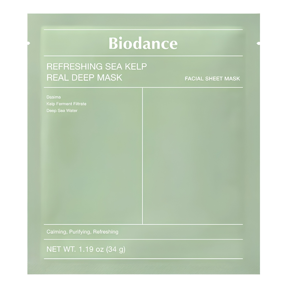 Mască de față cu alge marine Biodance Refreshing Sea Kelp Real