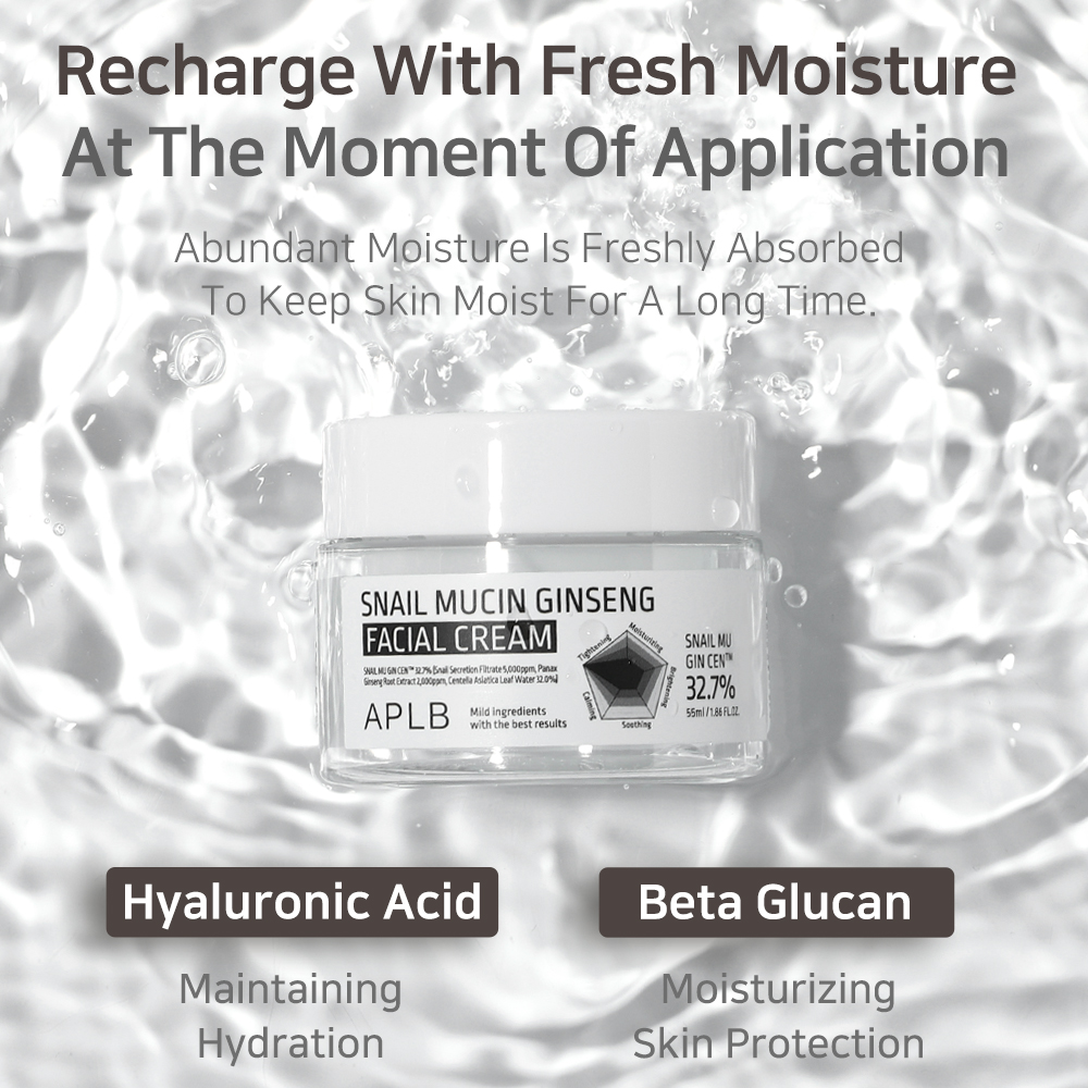 Crema revitalizanta pentru piele terna si riduri APLB Snail Mucin Ginseng Facial Cream