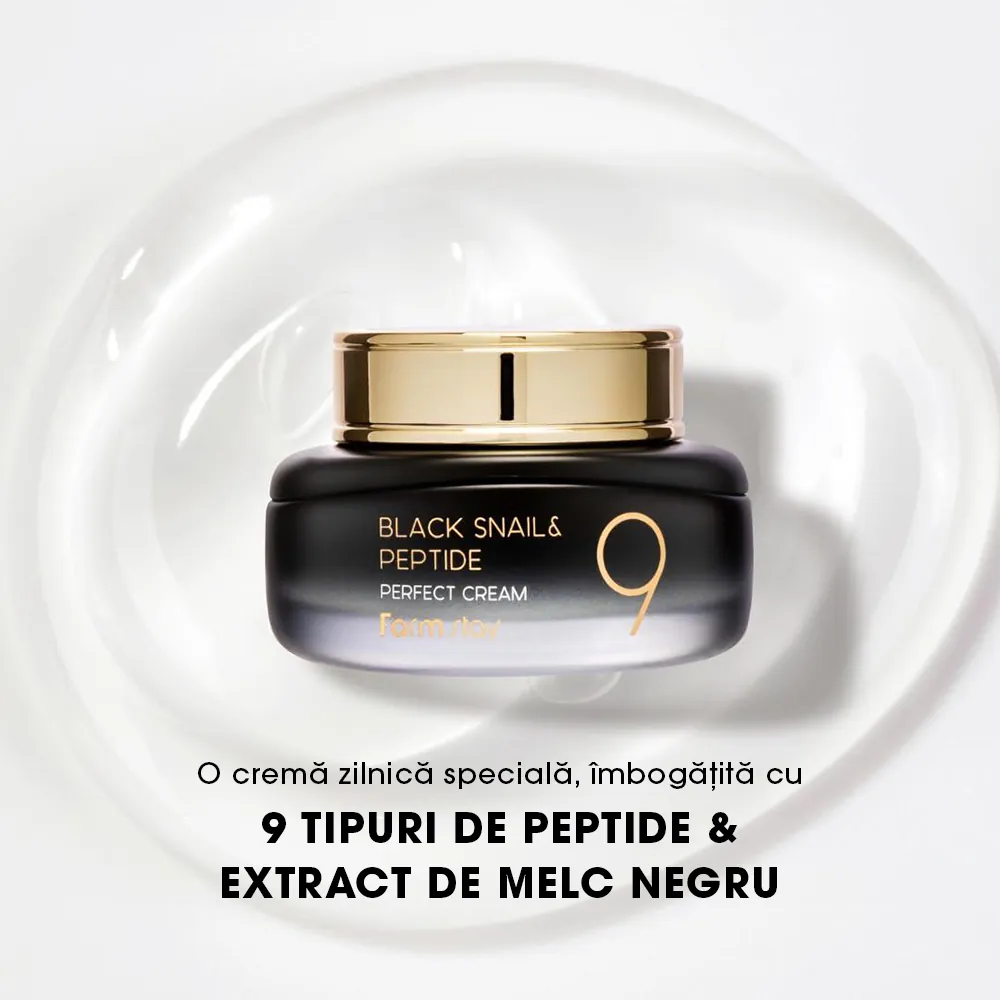Crema Hranitoare Anti-Rid cu Extract de Melc Negru si Peptide Farmstay Perfect Cream