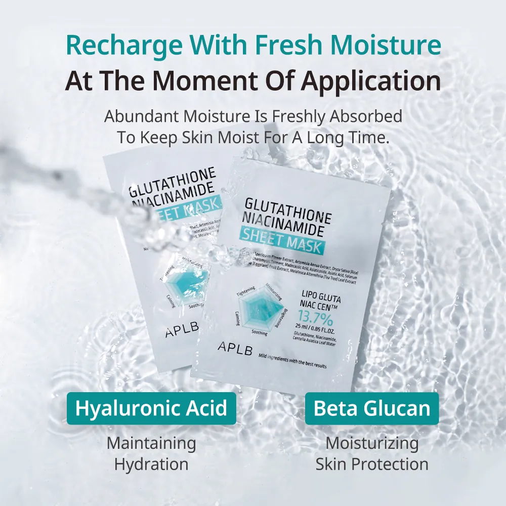 Masca cu efect de iluminare APLB Gluthatione Niacinamide Sheet Mask