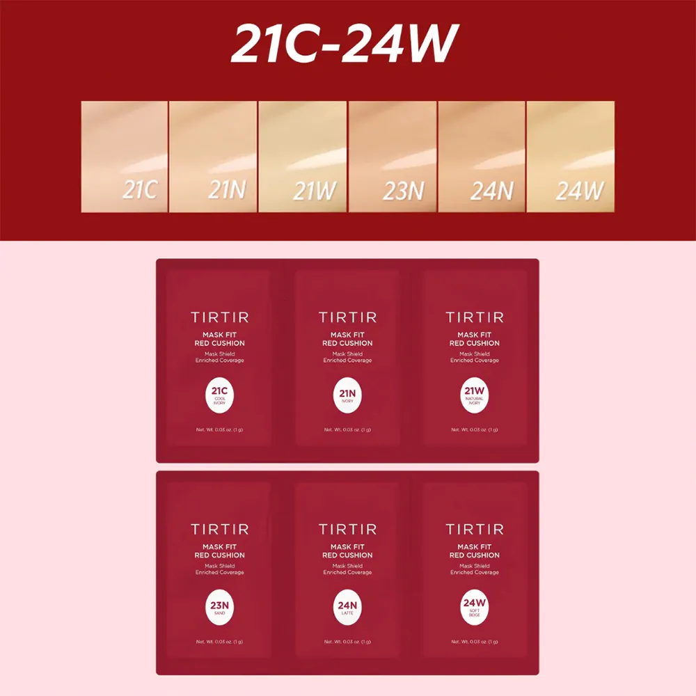Set pentru Testare Nuante Fond de Ten TIRTIR Mask Fit Red Cushion