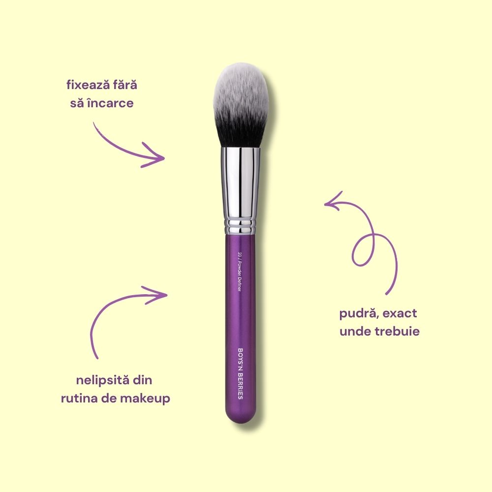 Pensula Profesionala Machiaj Boys`n Berries 20 Powder Definer — imaginea 4