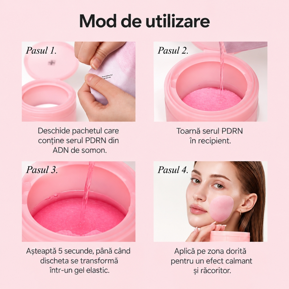 Dischete tonifiante cu PDRN Medicube Pink Collagen Toning Gel Ton — imaginea 5