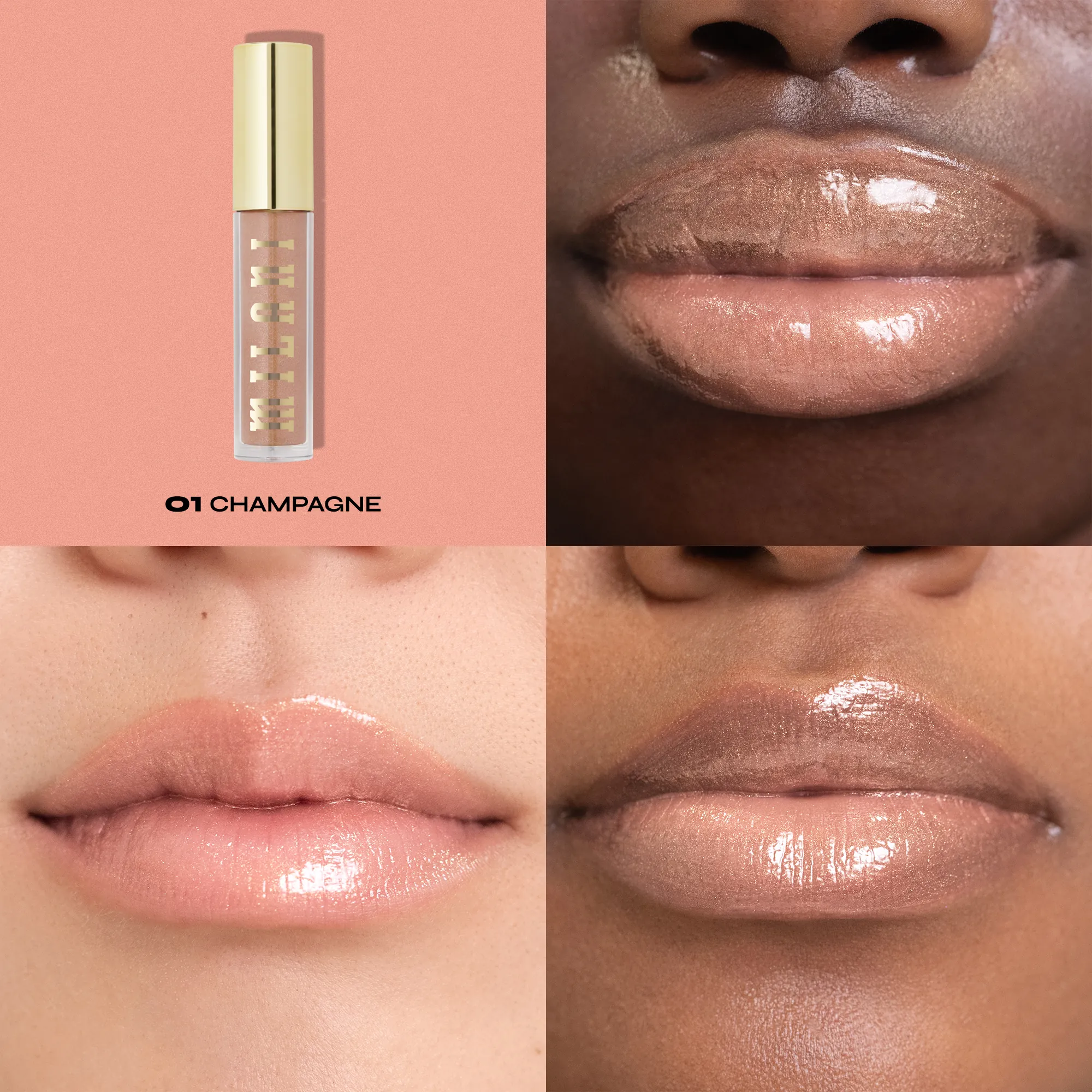Luciu buze pentru volum Milani Keep It Full Nourishing Lip Plumper Champagne