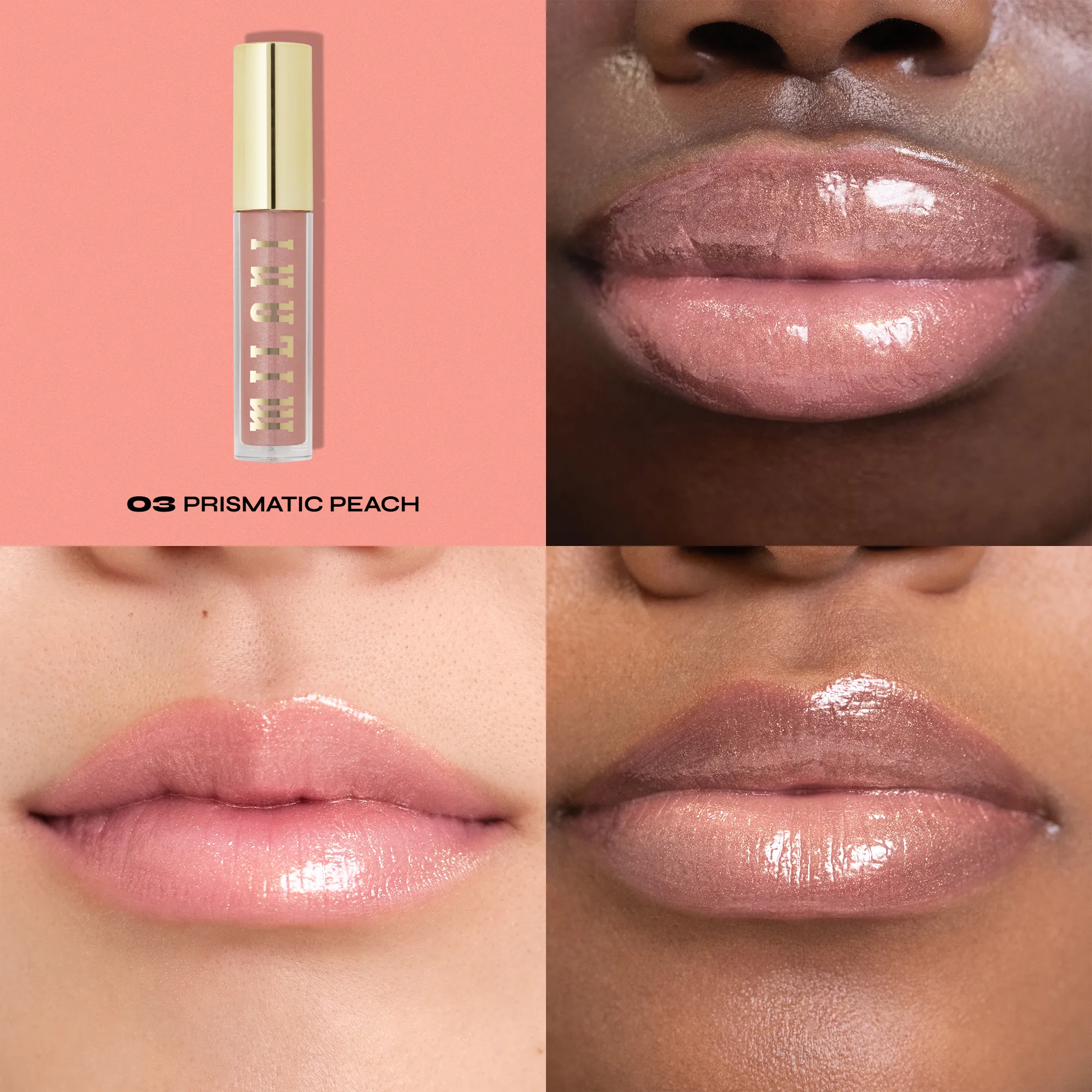 Luciu buze pentru volum Milani Keep It Full Nourishing Lip Plumper Prismatic Peach