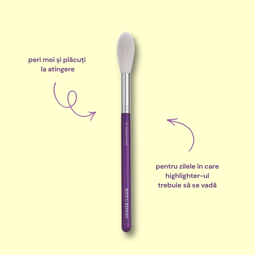 Pensula Profesionala Machiaj Boys`n Berries 70 Highlight & Finish — imaginea 4