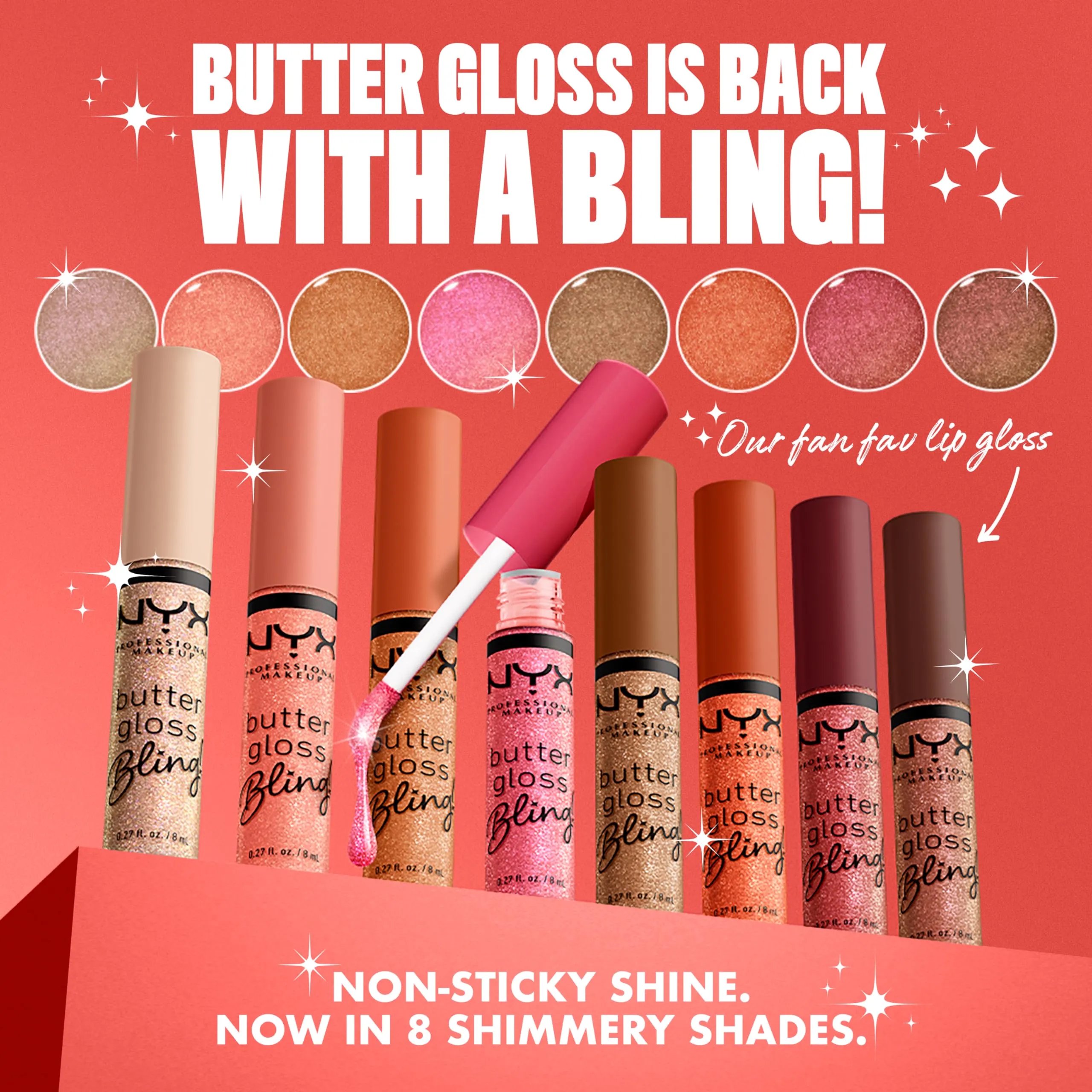 Luciu buze NYX Professional Makeup Butter Gloss Bling BRING THE BLING