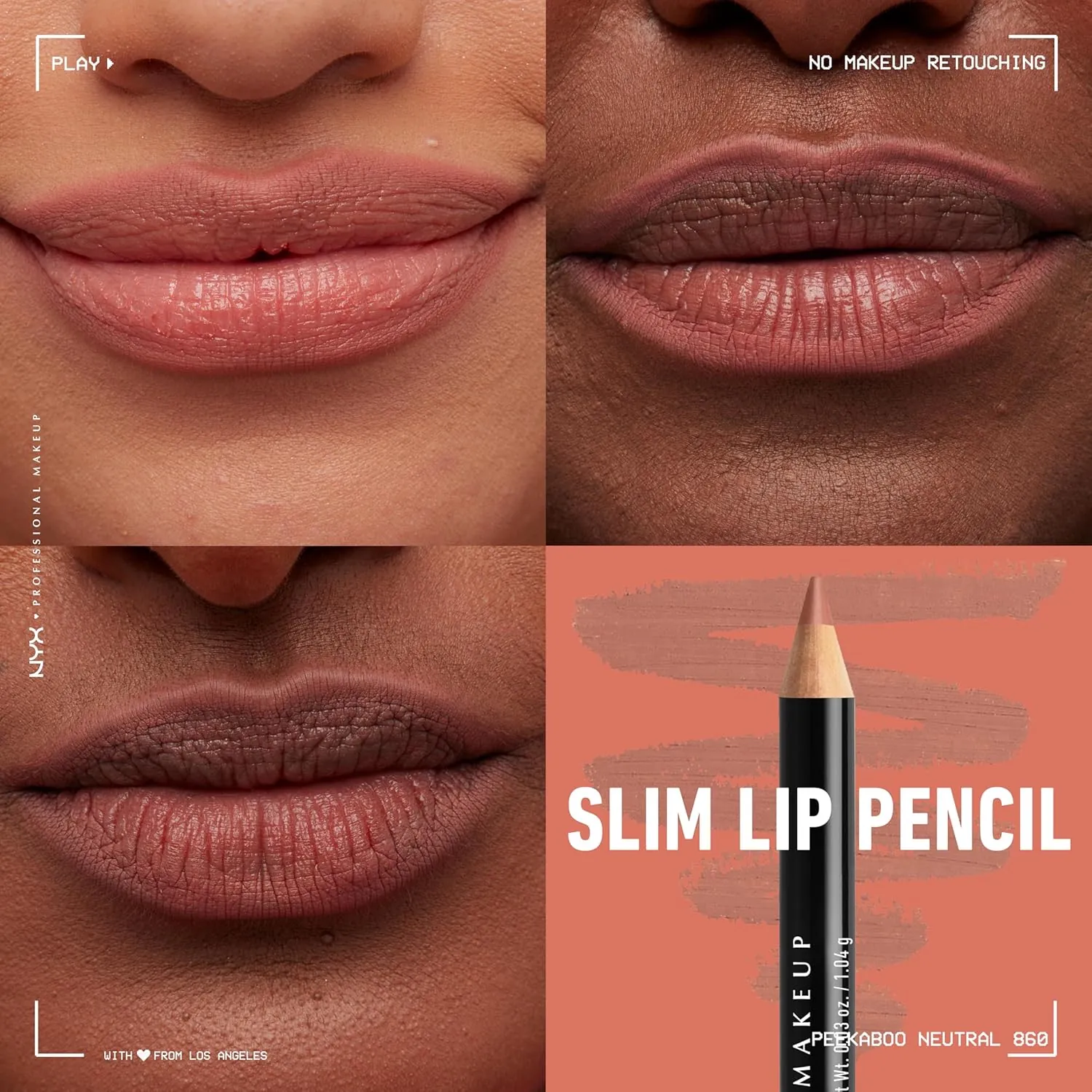 Creion buze NYX Professional Makeup Slim Lip Pencil Peekaboo Neutral