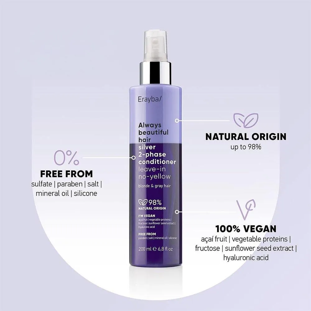 Balsam pentru Neutralizarea Tonurilor Galbene - ERAYBA ABH Silver 2-phase Conditioner 200 ml
