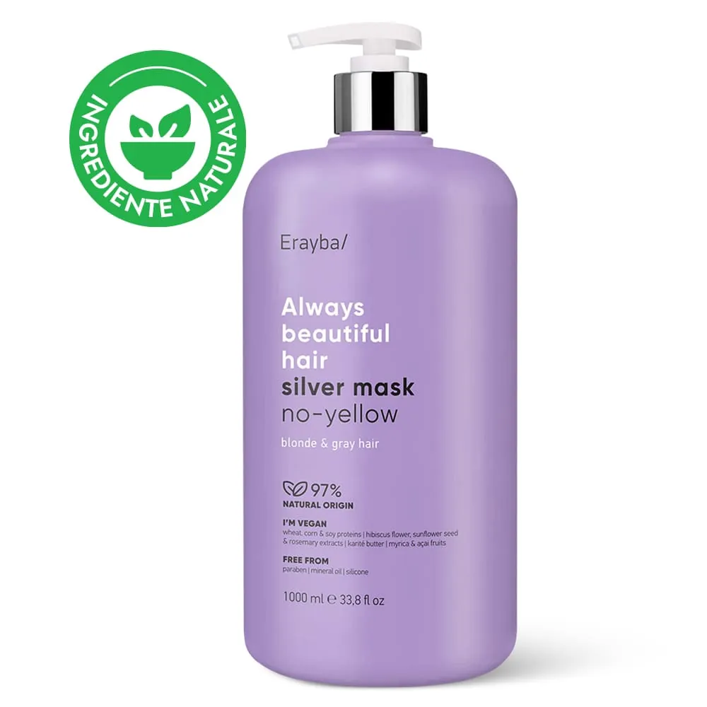 Masca Reparatoare pentru Neutralizarea Tonurilor Galbene - ERAYBA ABH Silver No-Yellow 1000 ml