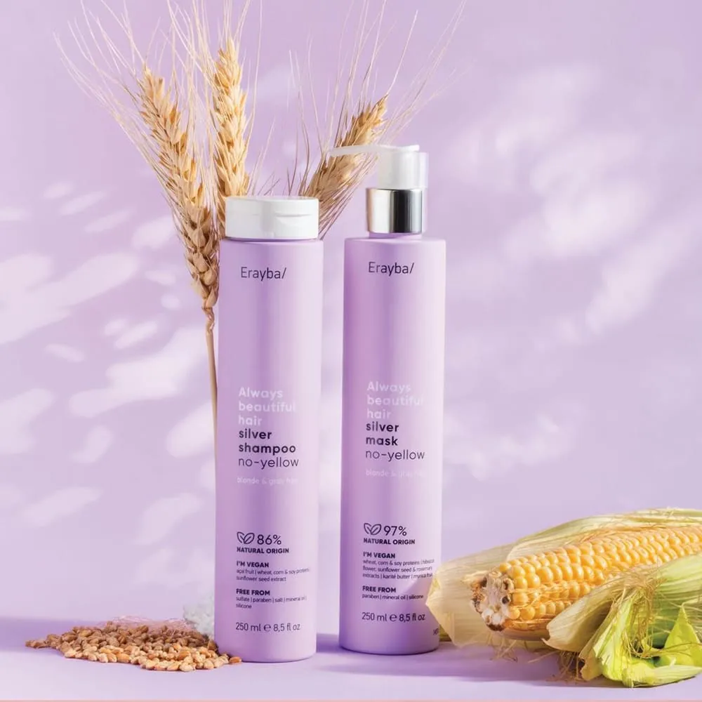Sampon Reparator pentru Neutralizarea Tonurilor Galbene - ERAYBA ABH Silver Shampoo No-Yellow 1000ml