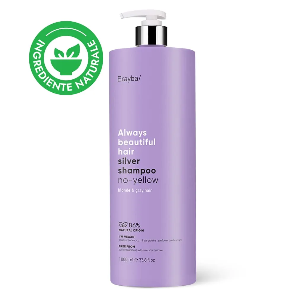 Sampon Reparator pentru Neutralizarea Tonurilor Galbene - ERAYBA ABH Silver Shampoo No-Yellow 1000ml
