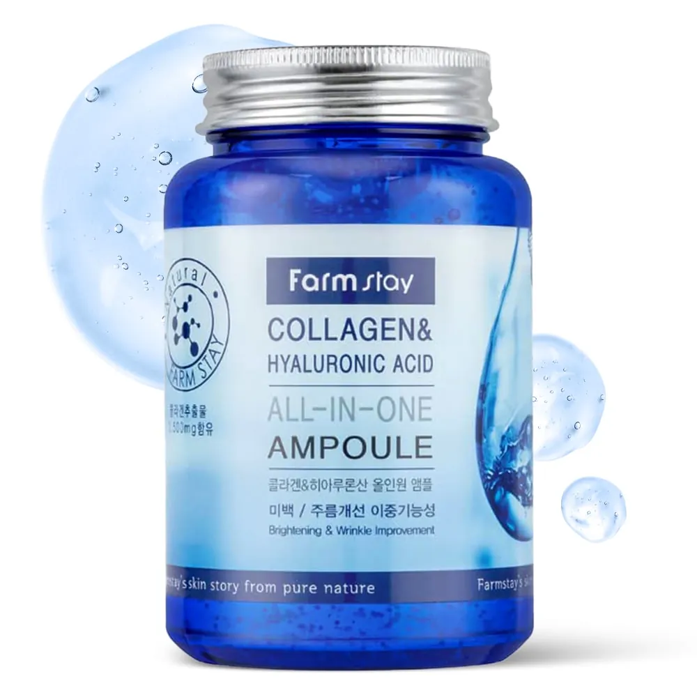 Ser Reparator cu Acid Hialuronic & Colagen Farmstay All-in-One Ampoule