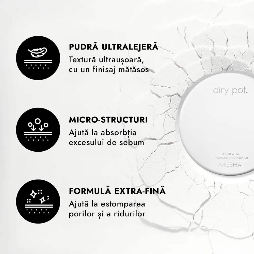 Pudra pulbere presata Missha Airy Pot