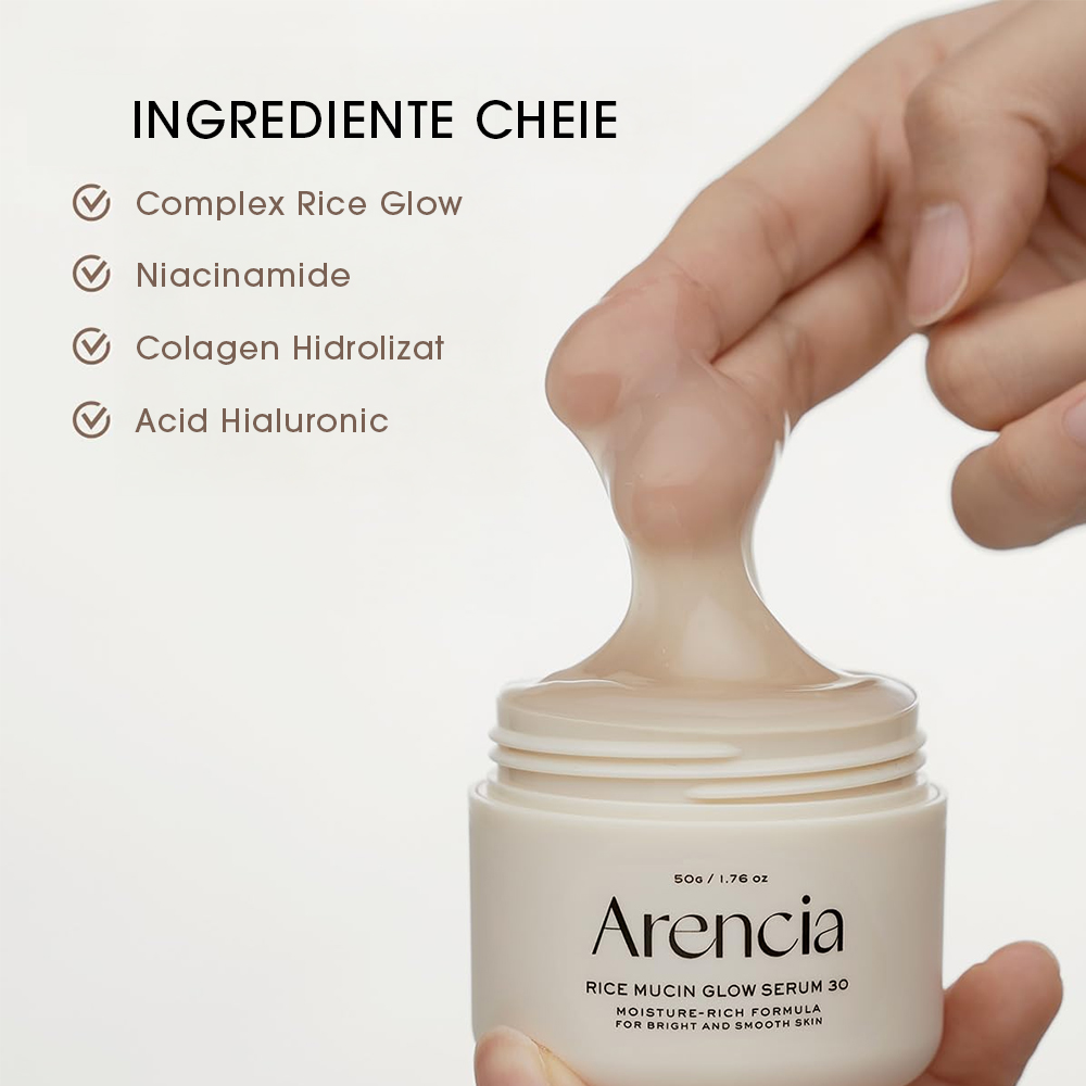 Ser cu Mucina de Orez Arencia Rice Mucin Glow Serum 30 Packed with Vitamins