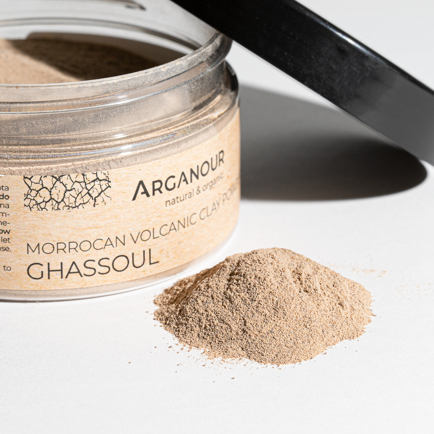 Masca BIO cu argila vulcanica 100% naturala Arganour Ghassoul Clay Face Mask Powder