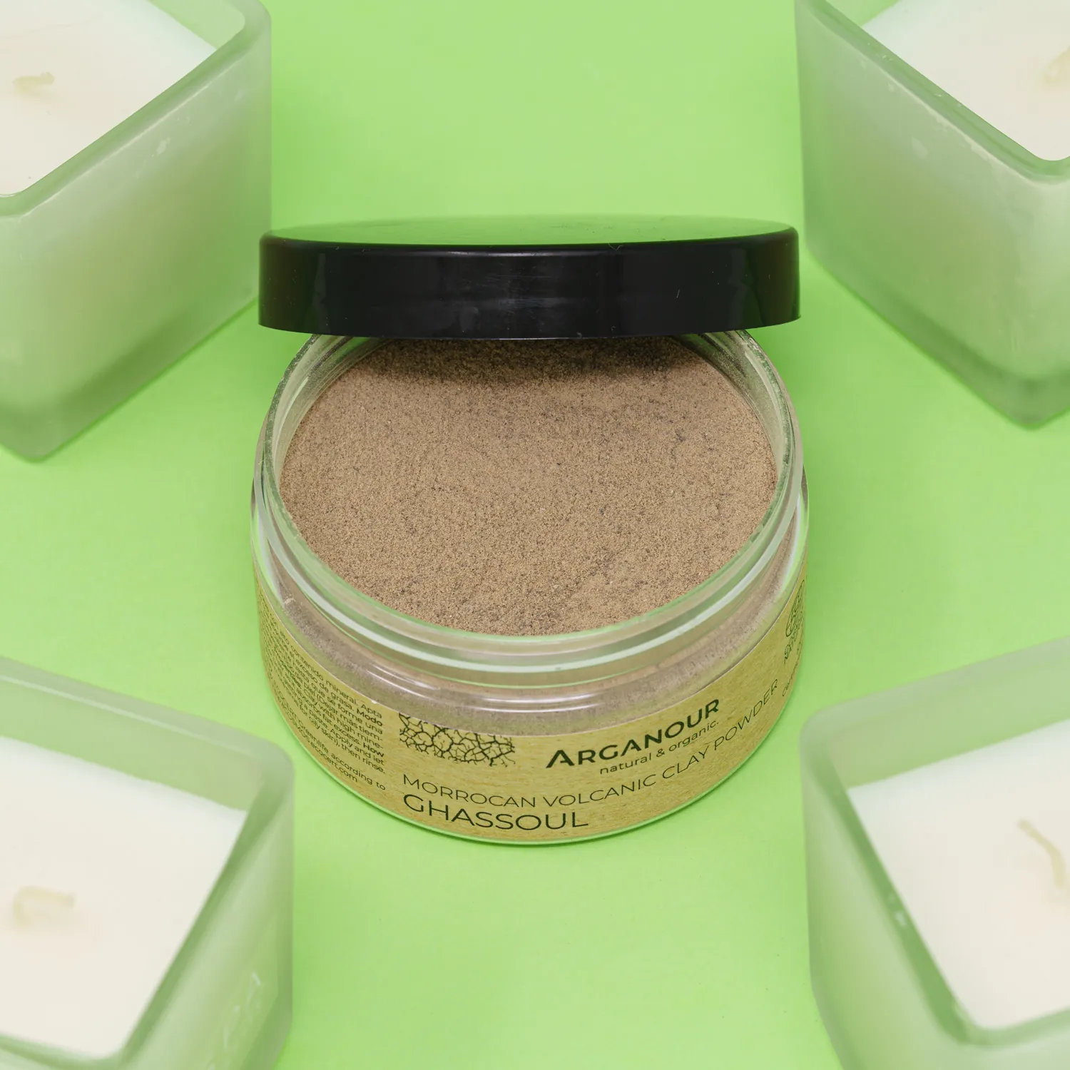 Masca BIO cu argila vulcanica 100% naturala Arganour Ghassoul Clay Face Mask Powder