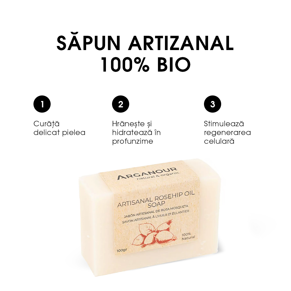 Sapun BIO cu Extract de Macese Arganour Roseship Soap