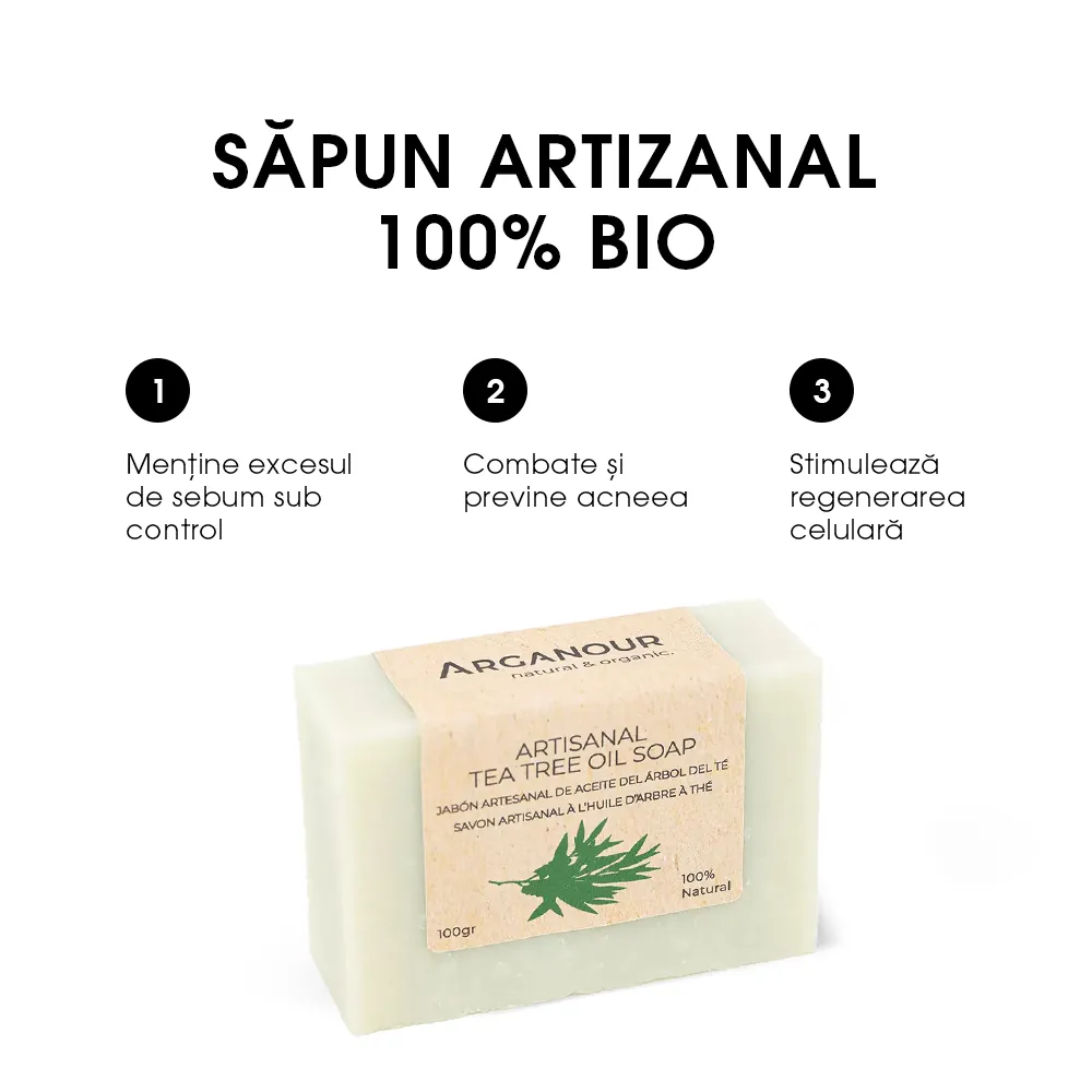 Sapun BIO cu Extract de Arbore de Ceai Arganour Tea Tree Soap