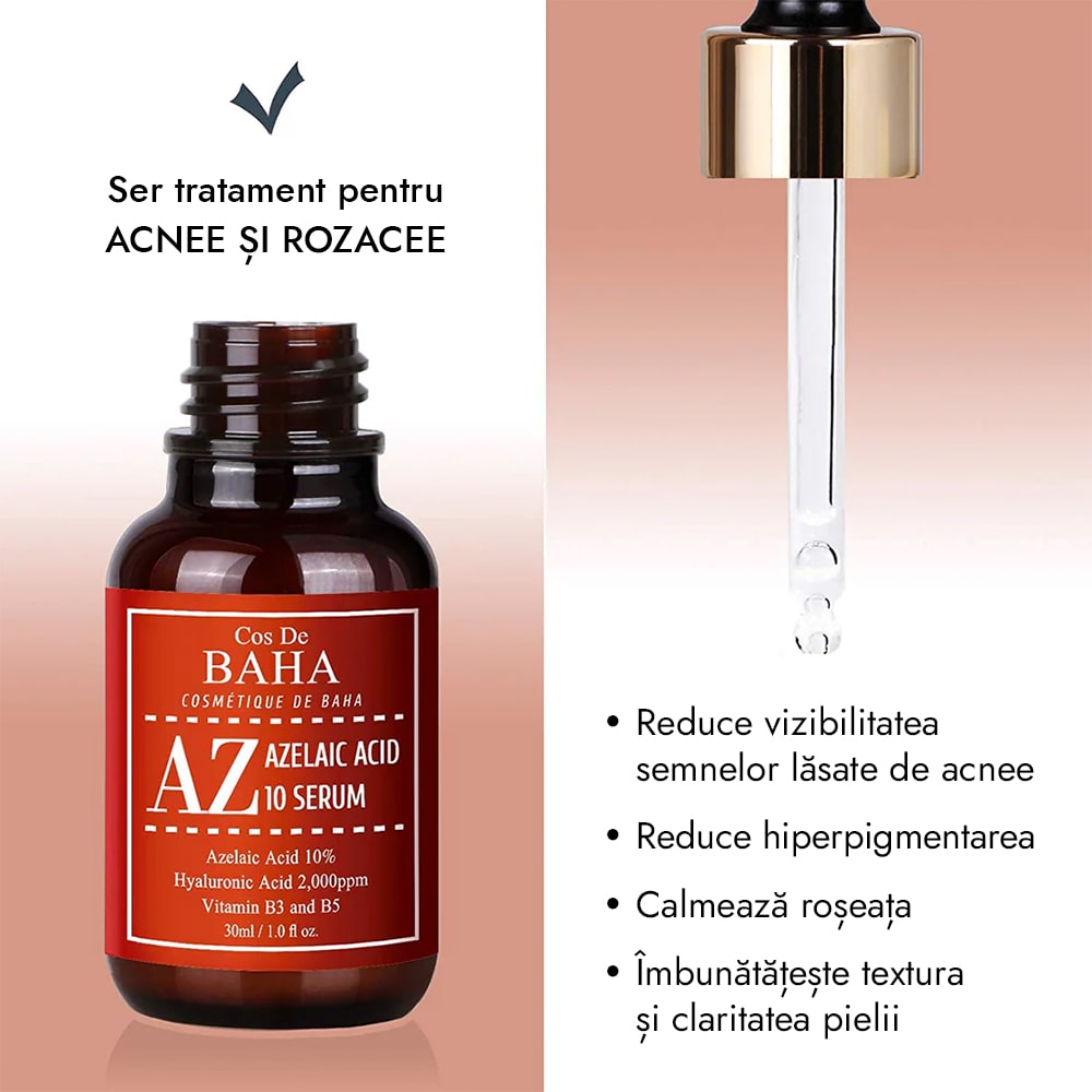 Ser cu Acid Azelaic si Niacinamide - Cos DE BAHA Azelaic Acid 10% Facial Serum with Niacinamide