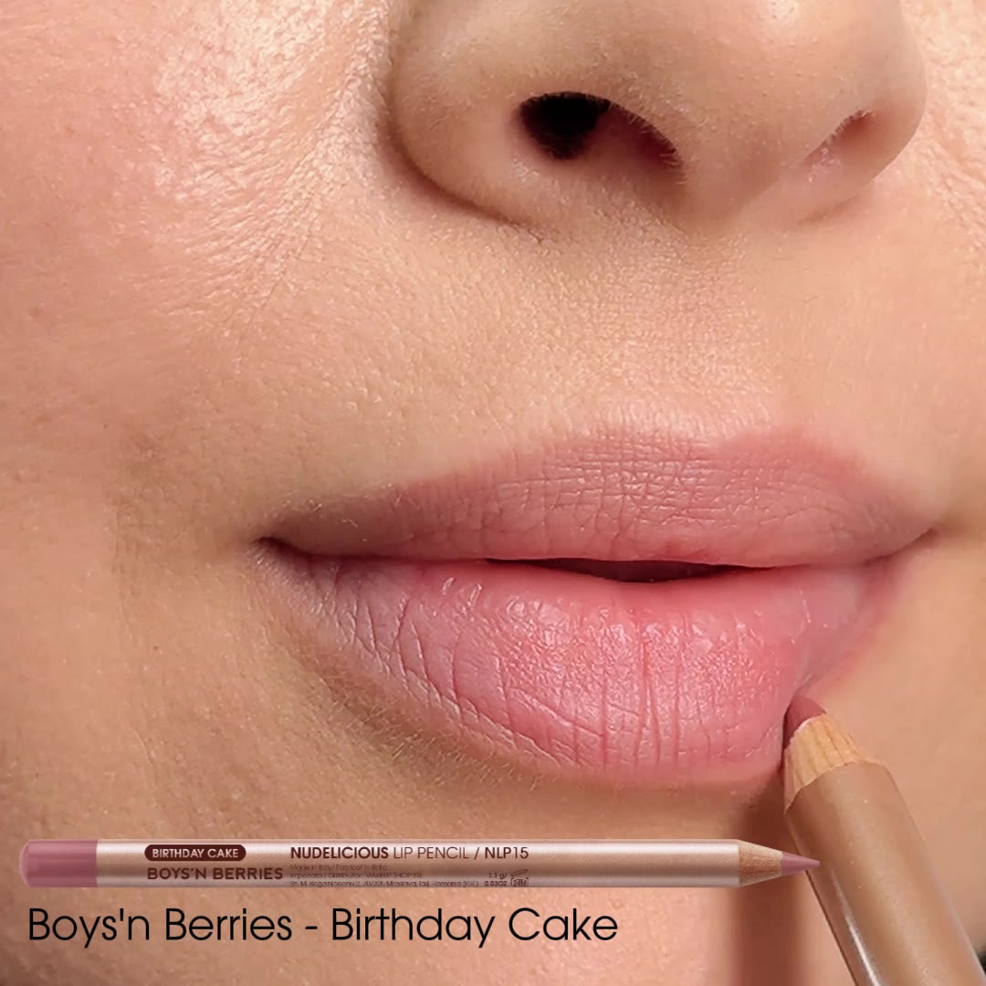 Video Creion Buze Boys`n Berries Nudelicious Lip Pencil Birthday Cake