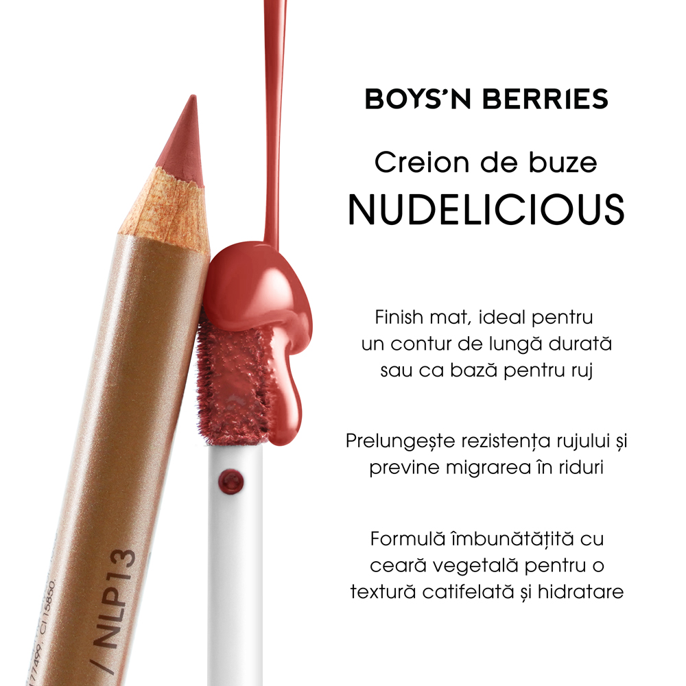 Creion Buze Boys`n Berries Nudelicious Lip Pencil Lollipop