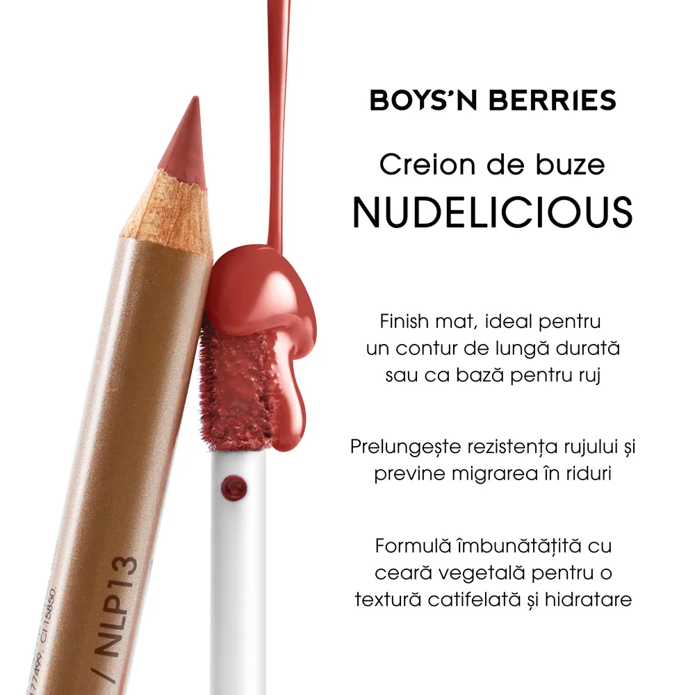 Creion Buze Boys`n Berries Nudelicious Lip Pencil Caramel